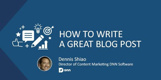 Cover slide - how to write a great blog post 