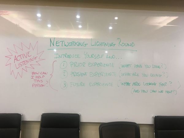 Lightning round at networking event