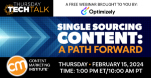 Optimizely's webinar with Content Marketing Institute (CMI)